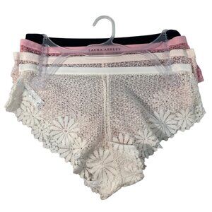 Laura Ashley Intimates Womens Lace Hipster Panties Set Of 3 Sz M- New